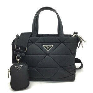 Prada Padded Tote Bag Handbag Shoulder Black